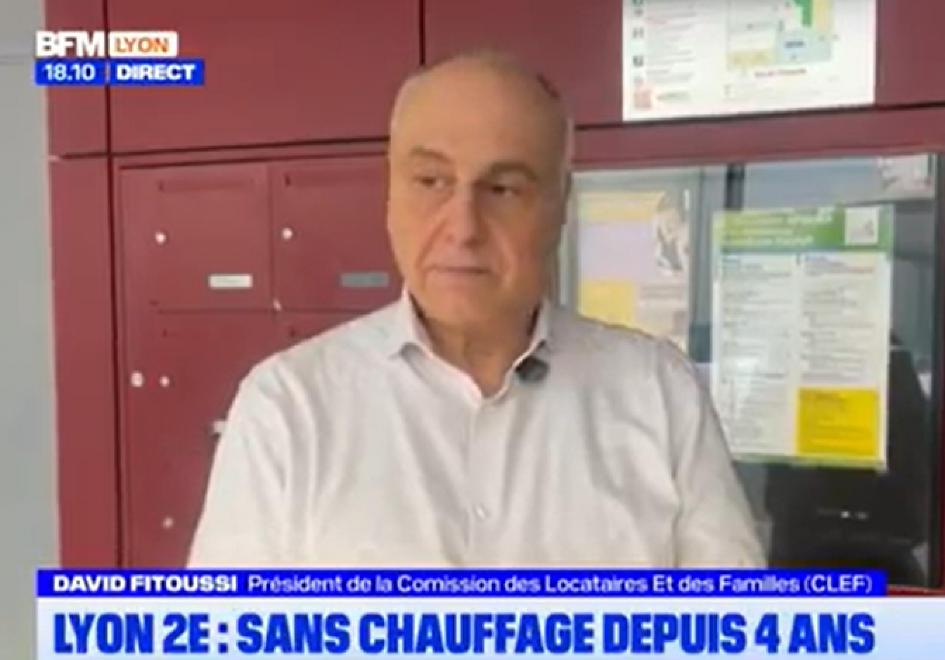 Lyon 2e : sans chauffage depuis 4 ans : l'interwiew de notre président sur BFM TV